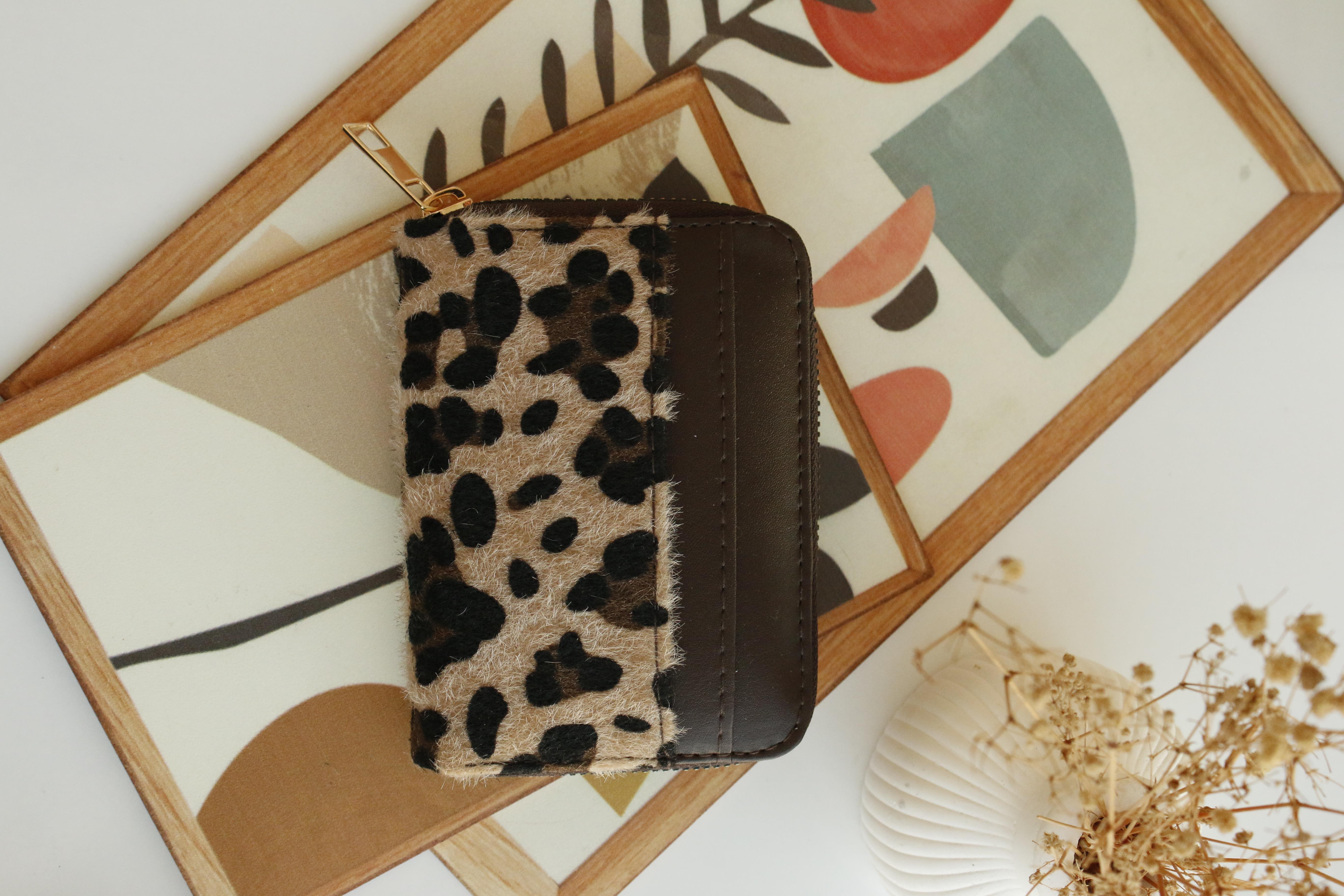 Rosetta Acı Kahve Leopar Detaylı Cüzdan