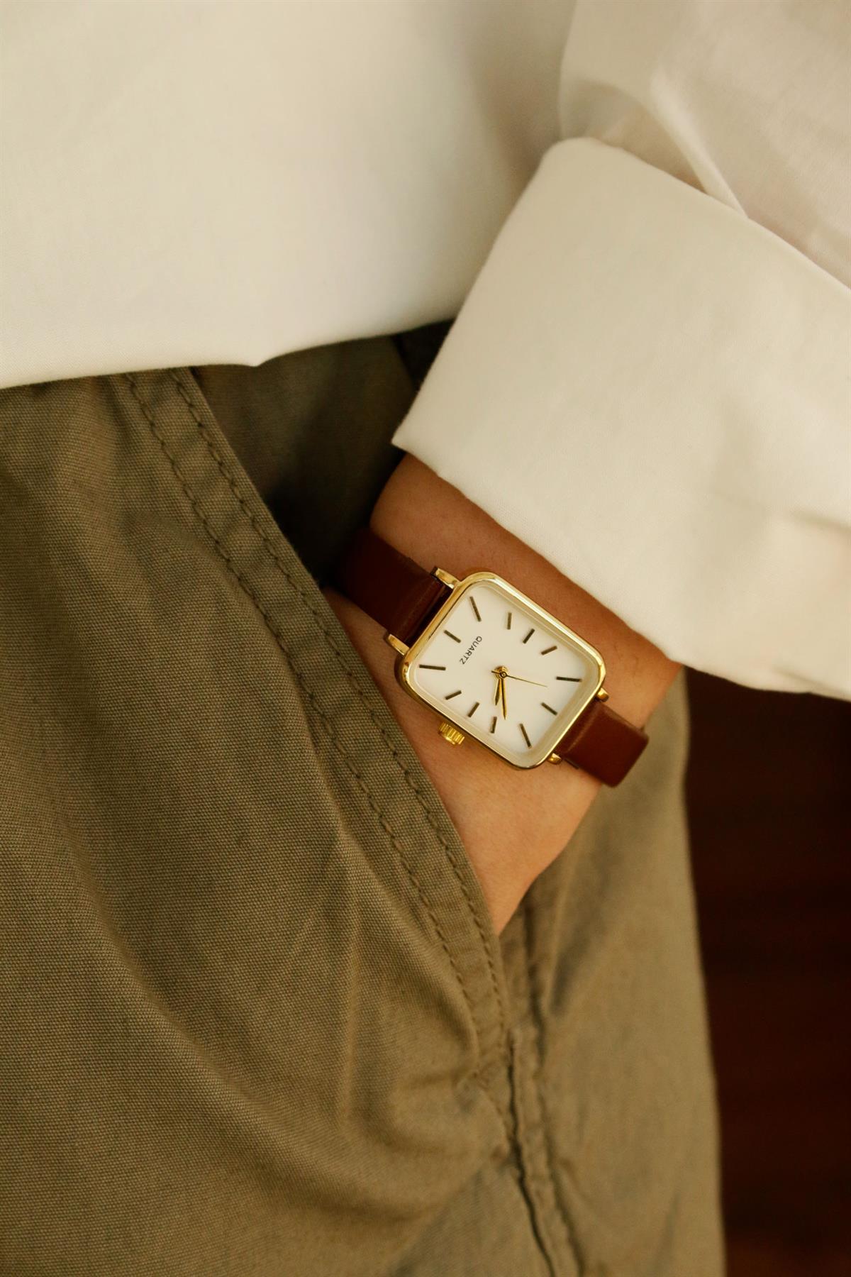 Timeless Kahve Deri Kol Saati