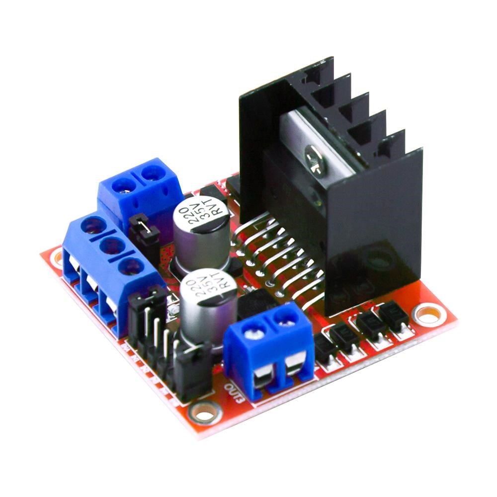 Kırmızı L298N Çift Motor Sürücü Kartı