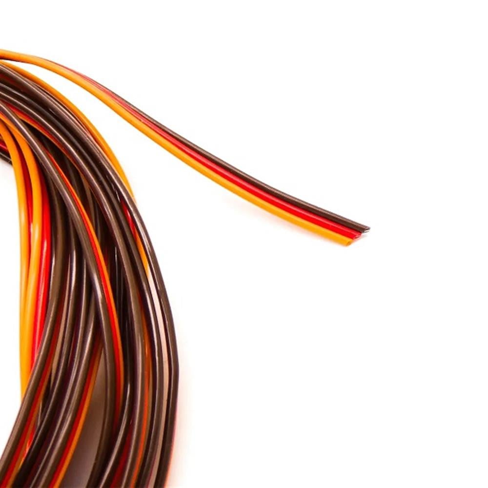 Kompent22 AWG Servo Kablosu 3Pin Flat Sarı Kırmızı Kahverengi Renk