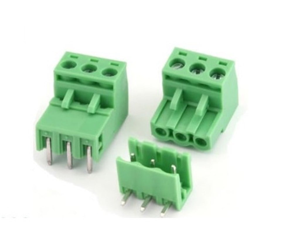 Kompent3 Pin 90 Derece 5.08mm Geçmeli Klemens Dişi-Erkek Takım