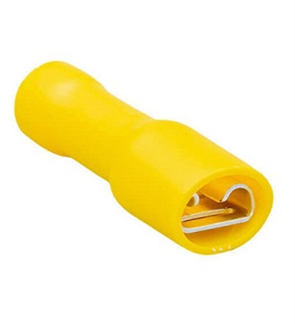 Kompent4,00-6,0 mm Tam İzoleli Faston 5'li Paket Dişi Papuç - Sarı