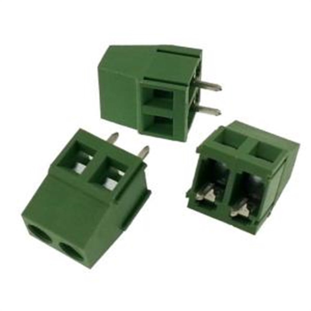 Kompent45 Derece No:1 2 Pin Klemens Yeşil PCB Tip