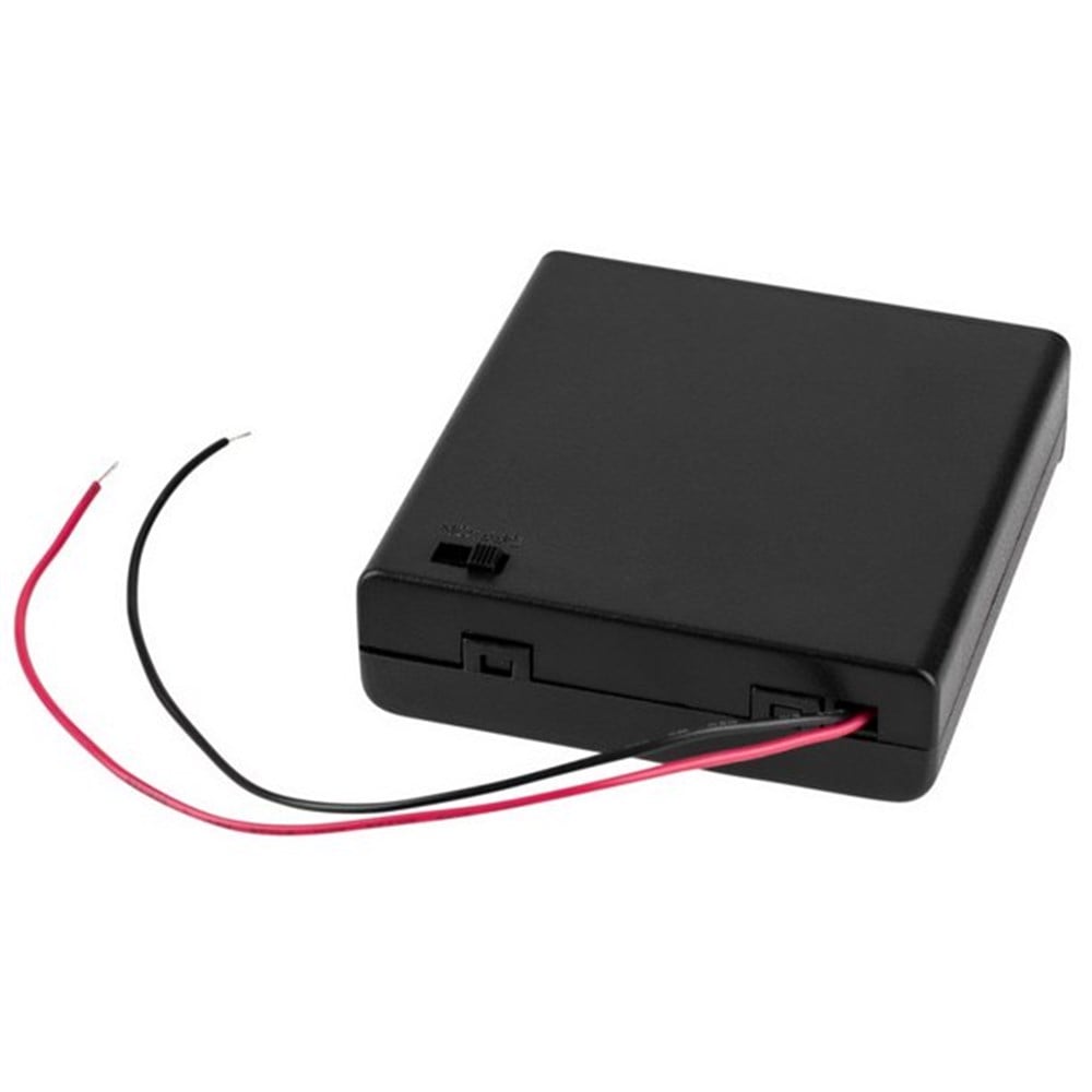 Kompent4'lü AA Kalem Pil Yuvası Kapaklı ve Anahtarlı