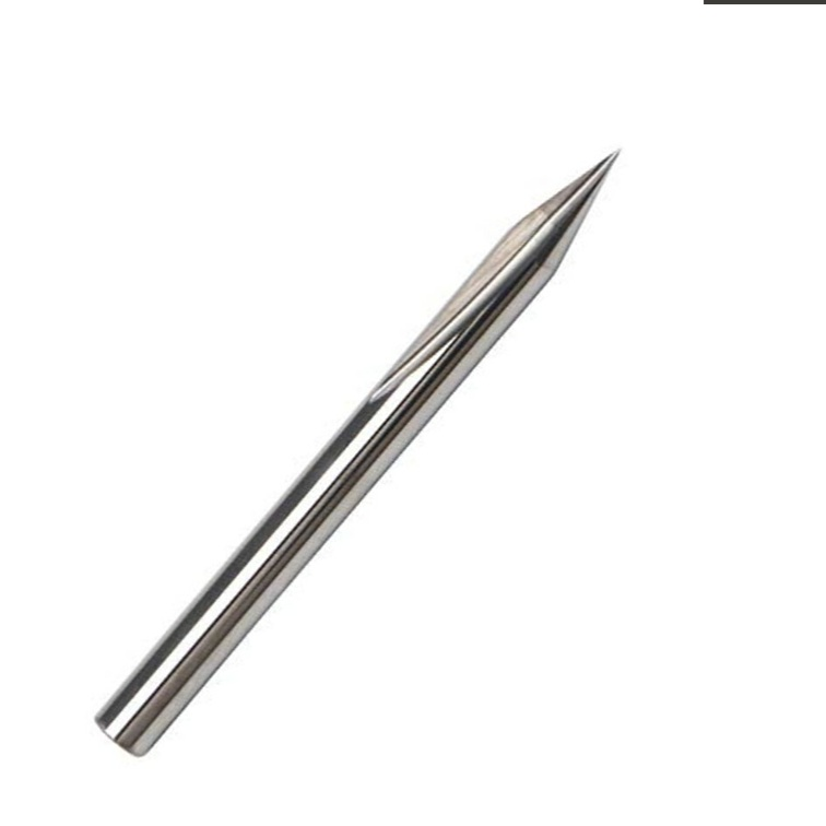 Kompent_PCB 2 Flutes Kazıma Gravür Freze Uçu 3.175mm Şaft 30 Derece 0.2mm Tip 30Dx0.2