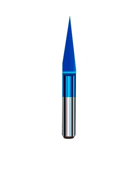 Kompent_PCB Nano Kaplama V Tipi Kazıma Fravür Freze Ucu 3.175mm Şaft 30° Nano UV Uç 0.1mm 10'lu (30Dx0.1mm)