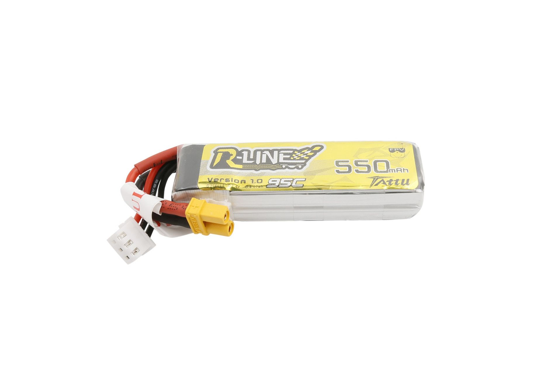 Kompent_Tattu 7.4V 2S1P 550 mAh 95C XT30 Konnektörlü Lipo Batarya