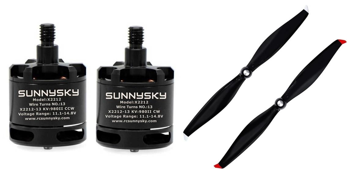 KompentSUNNYSKY X2212 980kV CW ve CCW Fırçasız Drone Motoru Seti Pervaneli X2212-13