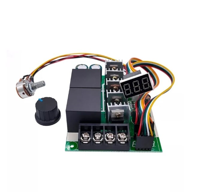 Meksem300W 40A DC Motor PWM Motor Hız Kontrol Kartı 12V 24V 36V Dijital Ekranlı İleri Geri Anahtarlı Potansiyometreli