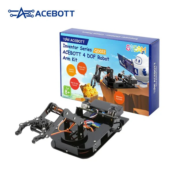 MeksemSTEM ESP32 Programlanabilir 4DOF Robot Kol Kiti ACEBOTT QD022