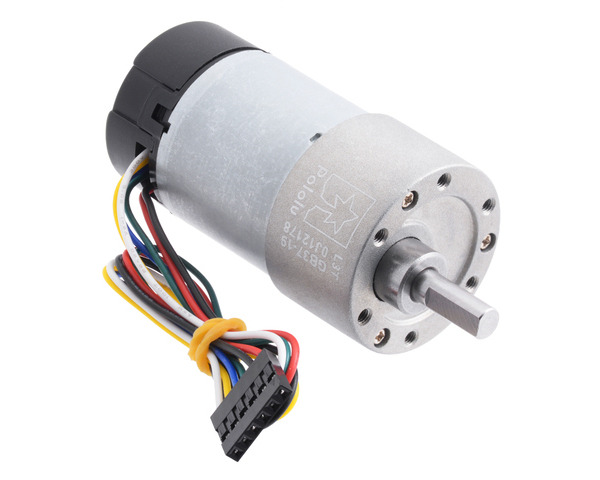 PARASUTPololu 4751 19:1 Redüktörlü DC Motor 37Dx68L mm 12V 64 CPR Enkoderli (Helisel Pinion)
