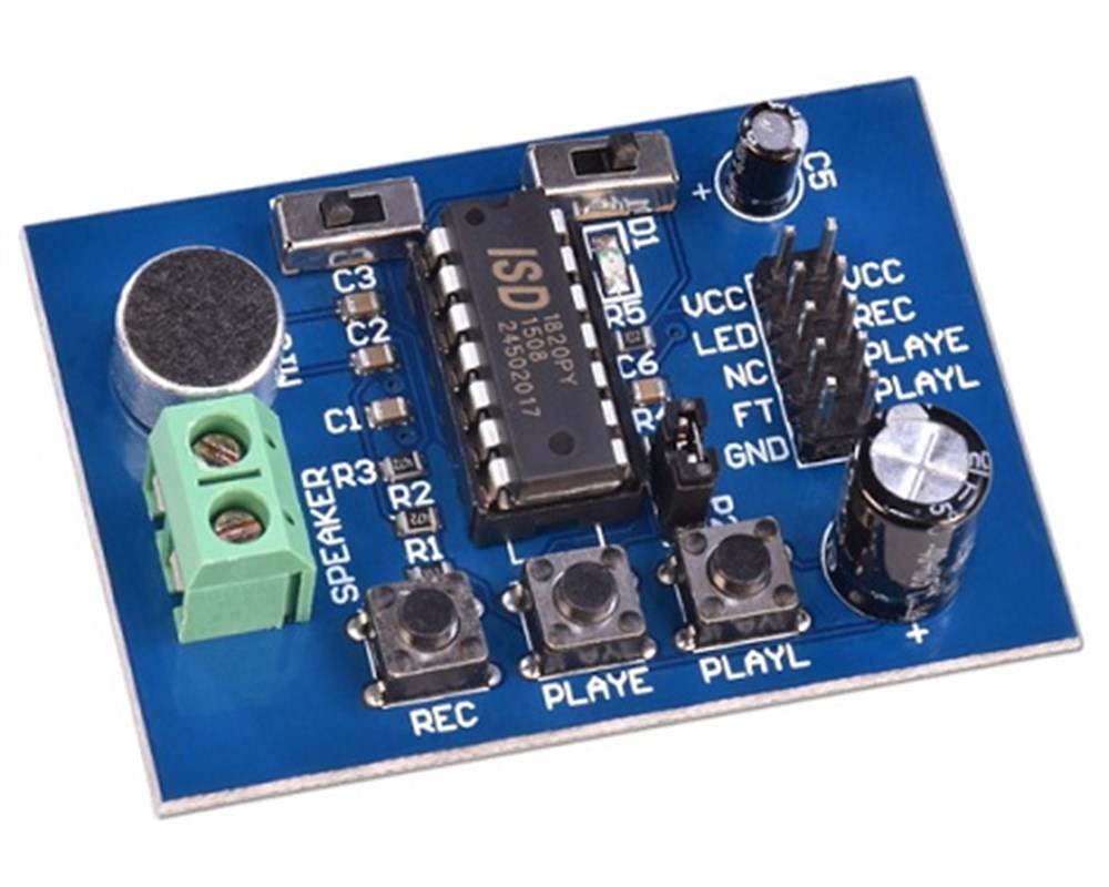 ISD1820 Ses Kayıt ve Çalma Modülü Terminal Anahtarlı