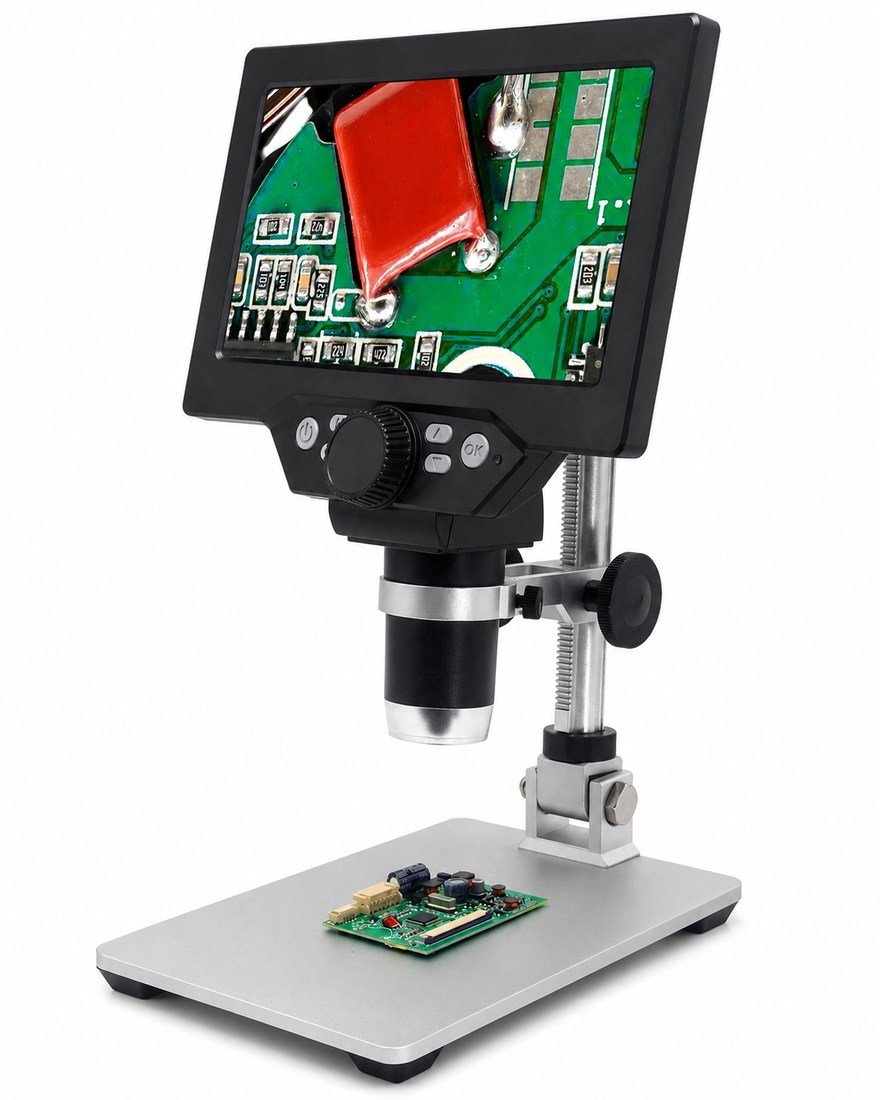 Kompent_1200X 12MP 7 İnç LCD Dijital Elektronik Mikroskop Dahili Batarya