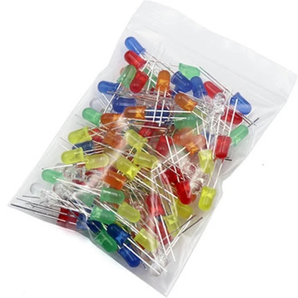 KompentLed Paketi 50 adet Kırmızı,Beyaz,Mavi,Yeşil,Sarı