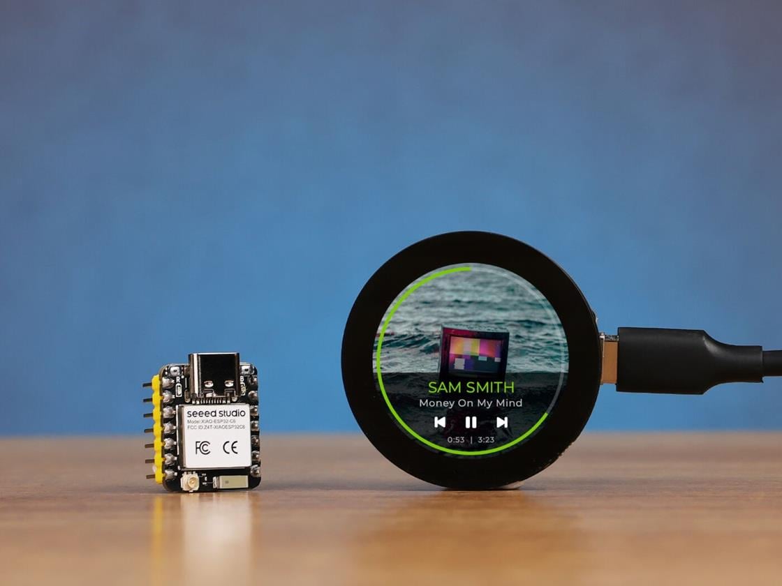 KompentSeeed Studio XIAO Round Ekran 1.28 inç Yuvarlak Dokunmatik Ekran