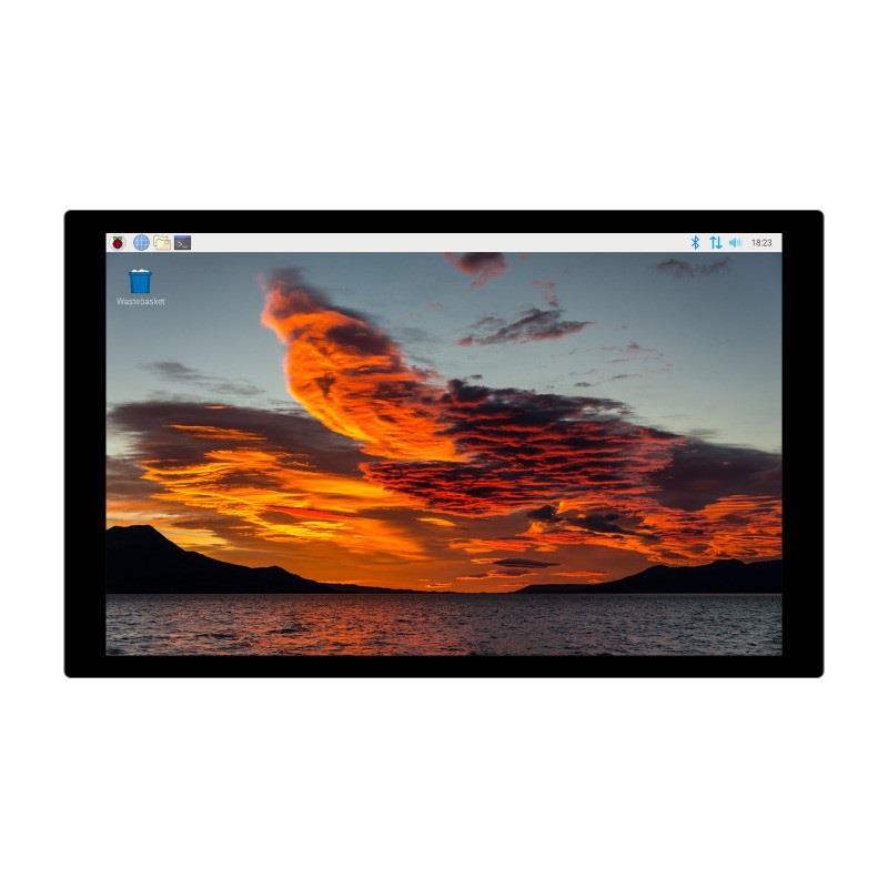 KompentWaveshare 10.1 İnç Kapasitif Dokunmatik Ekran, Sertleştirilmiş Cam, Optik Bonding 1280×800 Çözünürlük, IPS Panel, HDMI ve USB-C Bağlantı