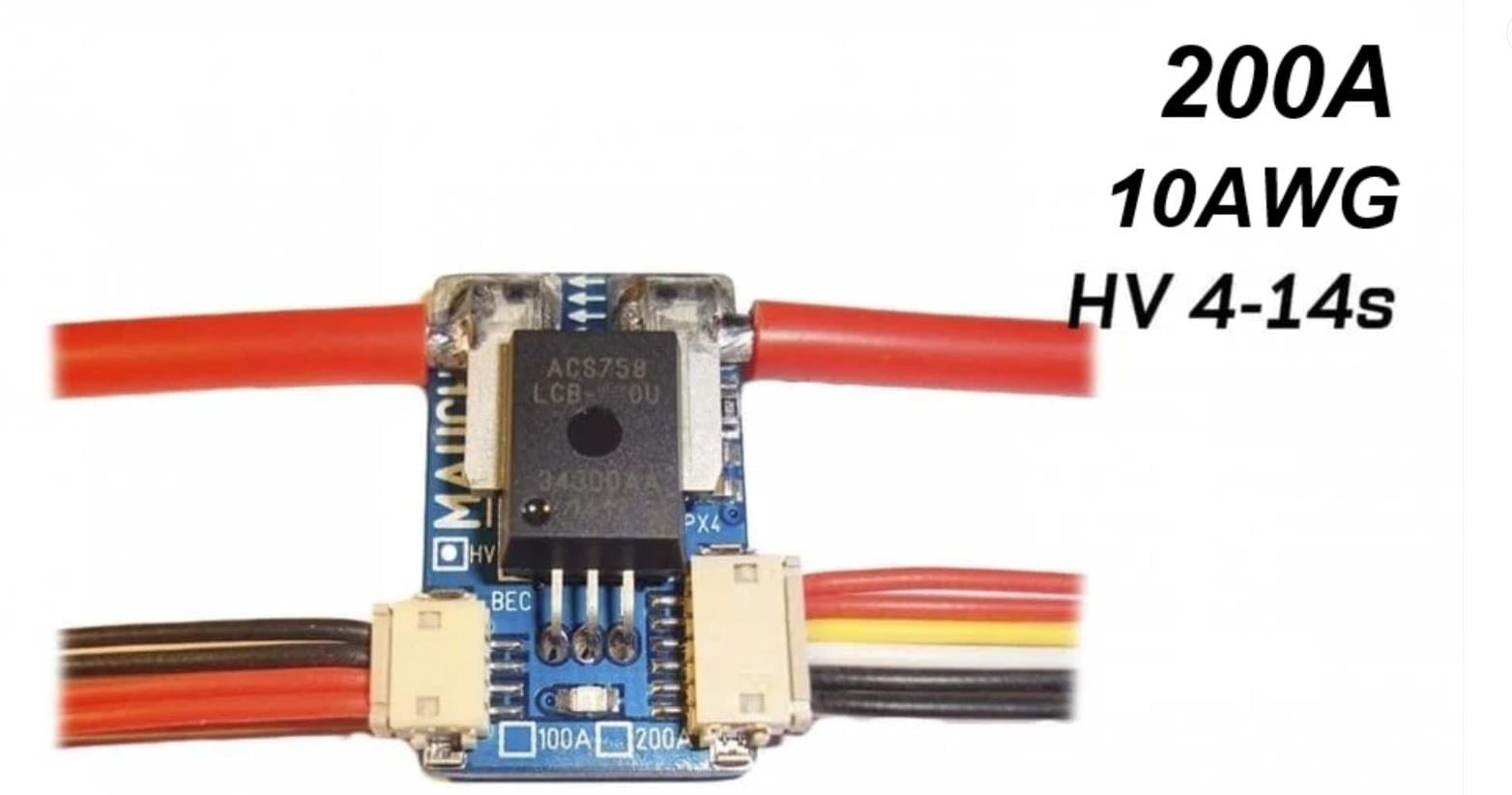 PARASUTMauch HS-200-HV 200A Yüksek Voltaj Akım Voltaj Sensör Kartı 4-14S 60V  Pixhawk Güç Ölçüm Modülü