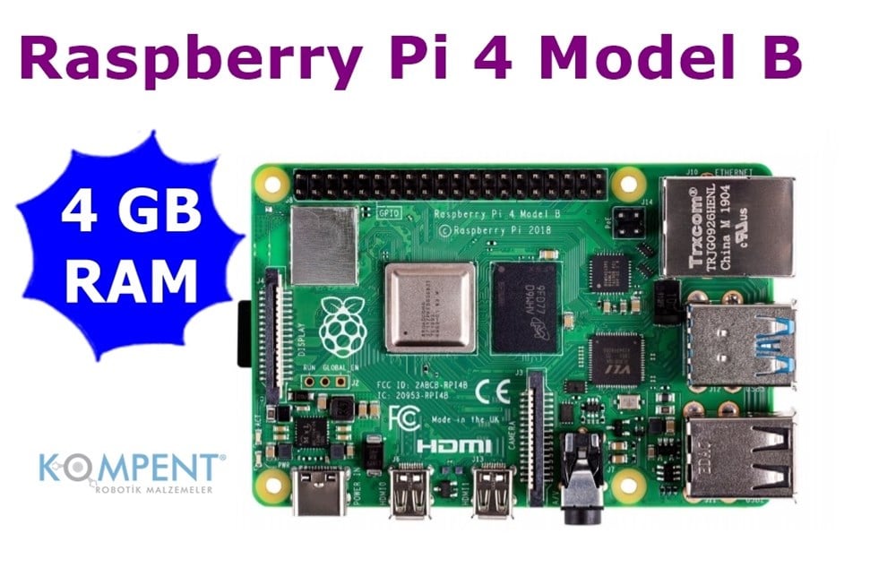 Raspberry Pi 4 Model B 4GB SBC Satın Al Kompent