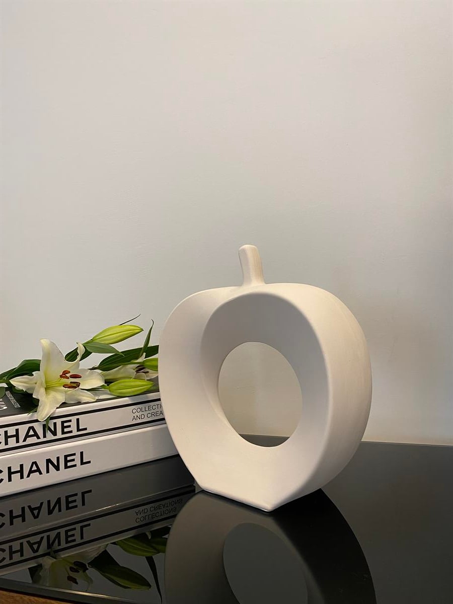 Seramik Bisküvi Apple Vazo(H25)