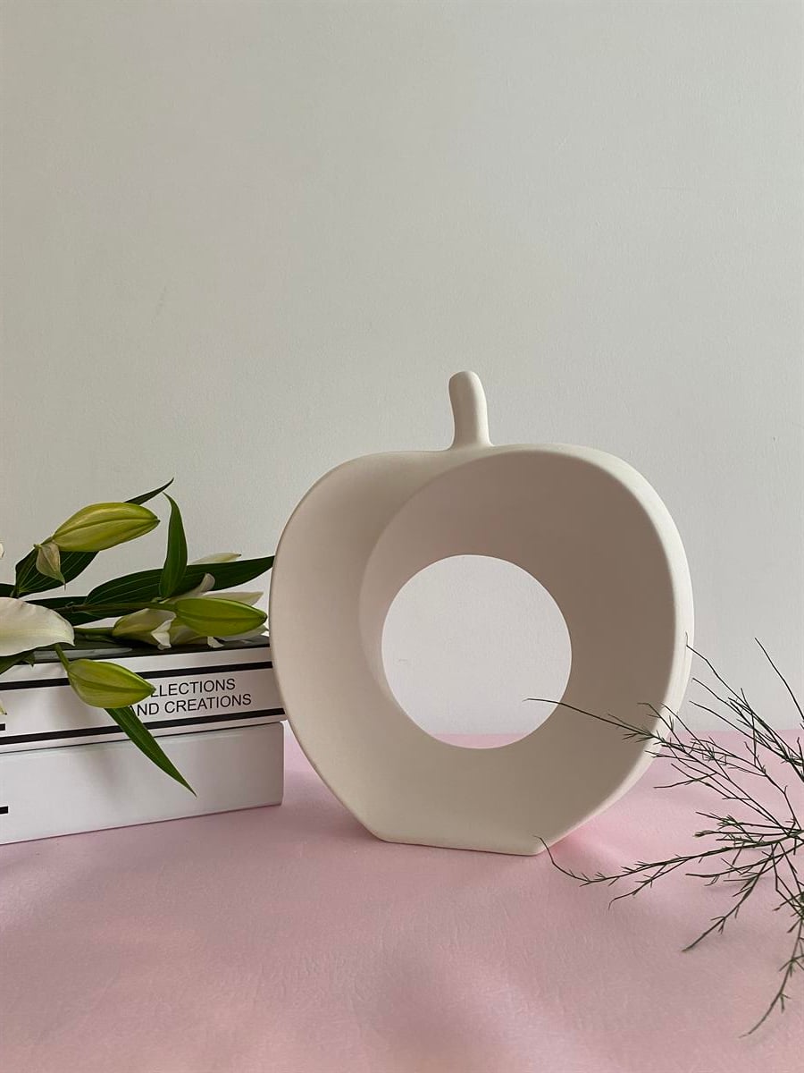 Seramik Bisküvi Apple Vazo(H27)