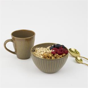 Porselen Line Kupa Kase Seti Bowl Mug Kahvaltı Ikili Set