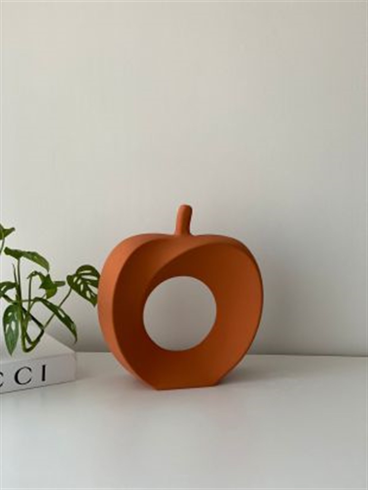 Stilinbu Seramik Apple Vazo H25 (Kiremit Renk )