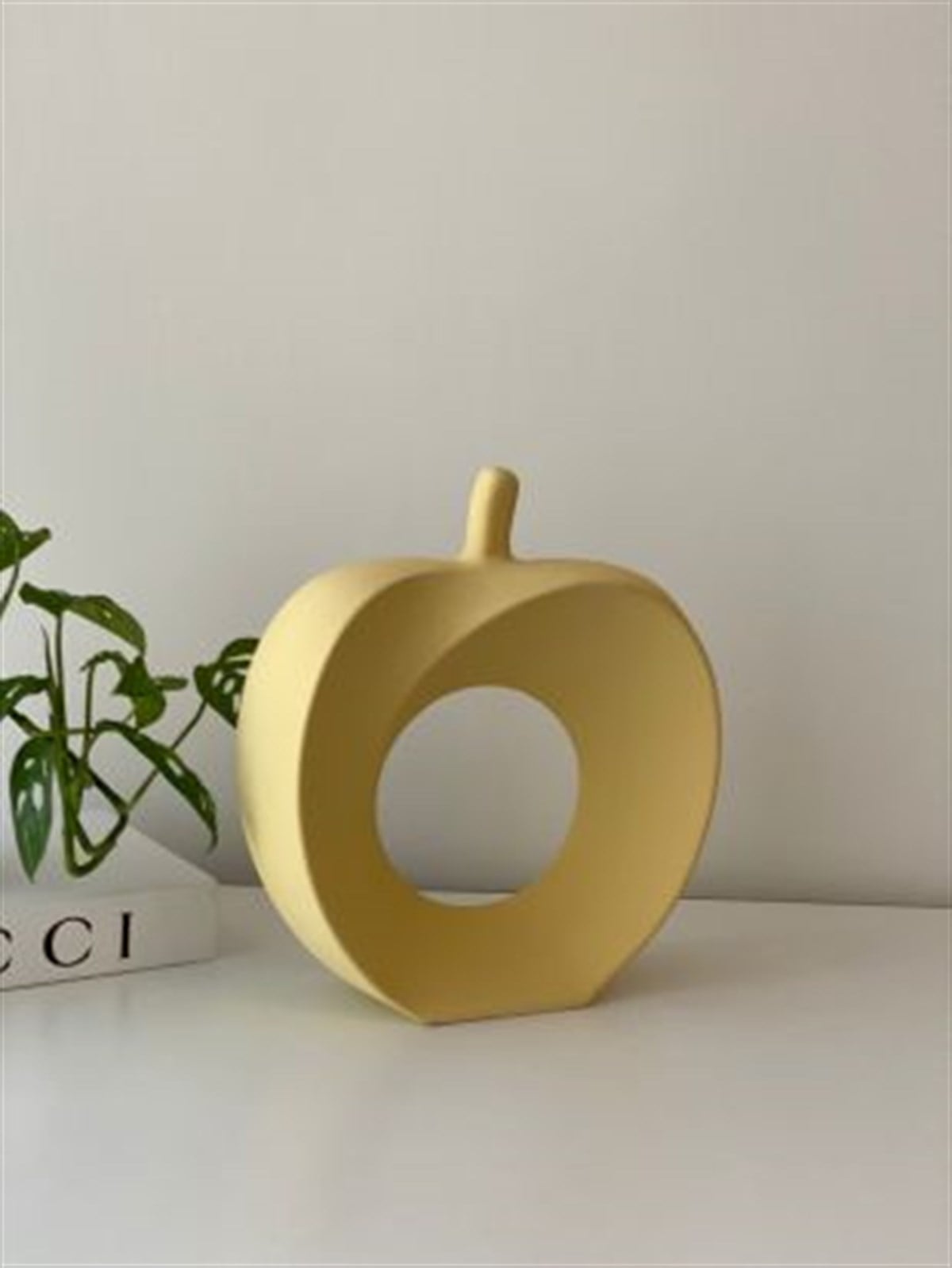 Stilinbu Seramik Apple Vazo H27 (Buğday Sarı )