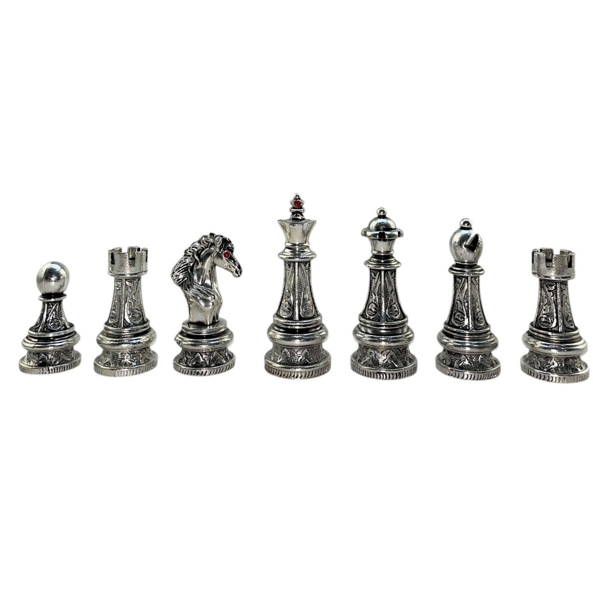 ( Sadece Satranç Taşı İsteyene ) GiftHome Premium Battal Boy Metal İşlemeli KLASİK Satranç Taşı