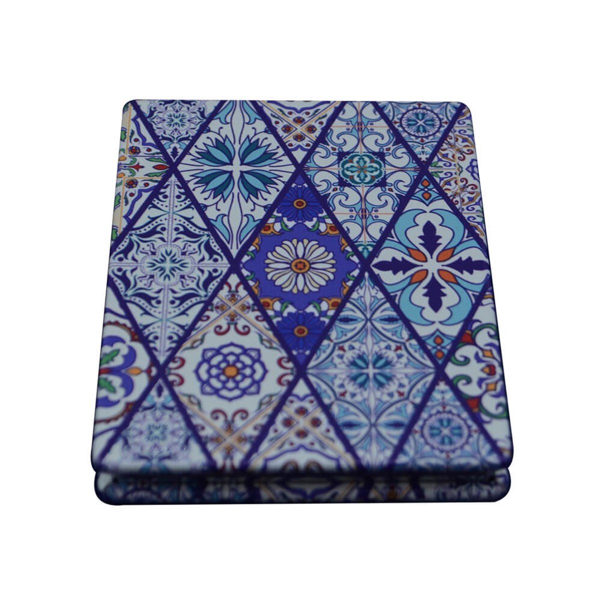 Dikdörtgen Cep ve Çanta Makyaj Aynası - Çini Desenli