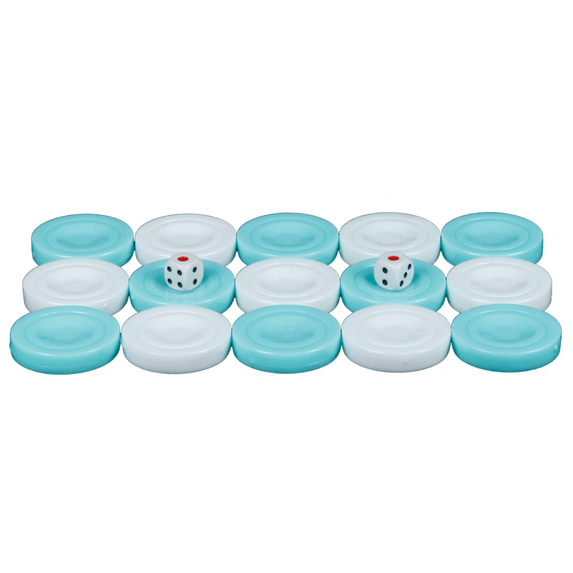 Gifthome Turkuaz-Beyaz Tavla Pulu