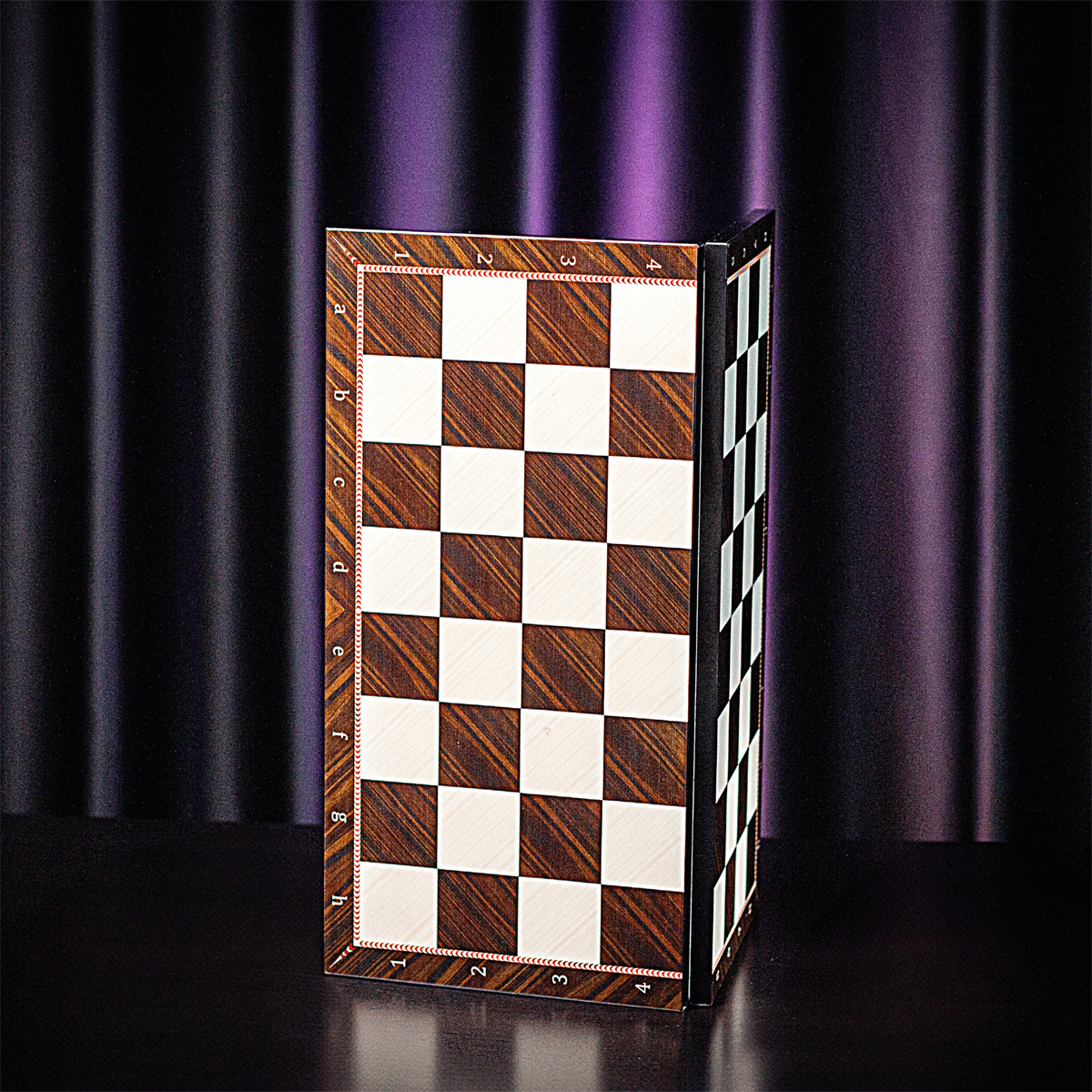 (Sadece Tahta İsteyene) Büyük Boy Katlanır Ceviz Desenli MDF Ahşap Satranç Tahtası (43x43 cm)