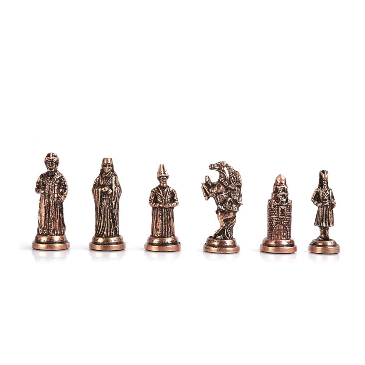 (Sadece Satranç Taşı İsteyene) Gifthome,Büyük,Metal,Antik, Osmanlı & Bizans Figürlü Satranç Taşı
