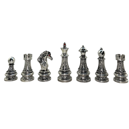 ( Sadece Satranç Taşı İsteyene ) GiftHome Premium Battal Boy Metal İşlemeli KLASİK Satranç Taşı