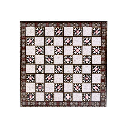 Küçük Boy Sedef Desenli MDF Ahşap Satranç Tahtası (30x30 cm.)
