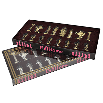 (Sadece Satranç Taşı İsteyene) Gifthome, Büyük, Metal, Parlak, İngiliz Figürlü Satranç Taşı