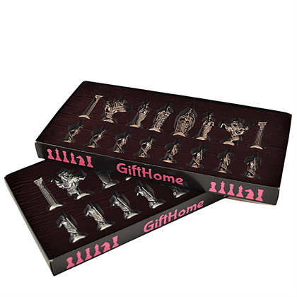 (Sadece Satranç Taşı İsteyene) Gifthome, Büyük, Metal, Antik, İngiliz Figürlü Satranç Taşı