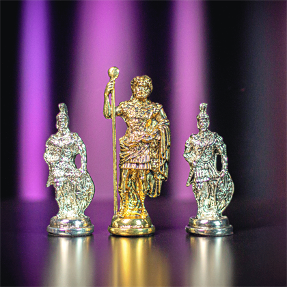 (Sadece Satranç Taşı İsteyene) Gifthome, Battal, Metal, Parlak, Roma Figürlü Satranç Taşı