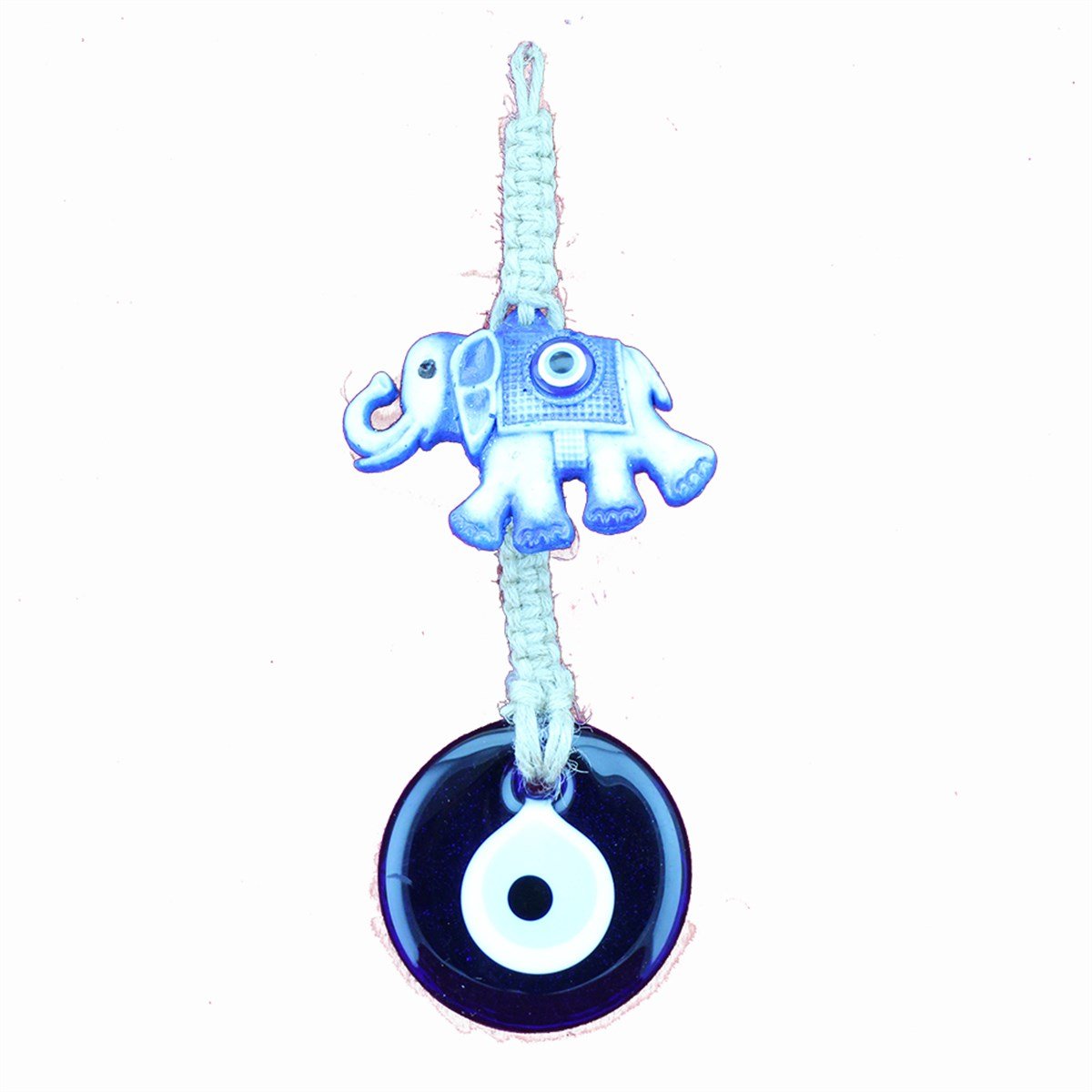 Fil Desenli Seramik Objeli Nazar Boncuğu