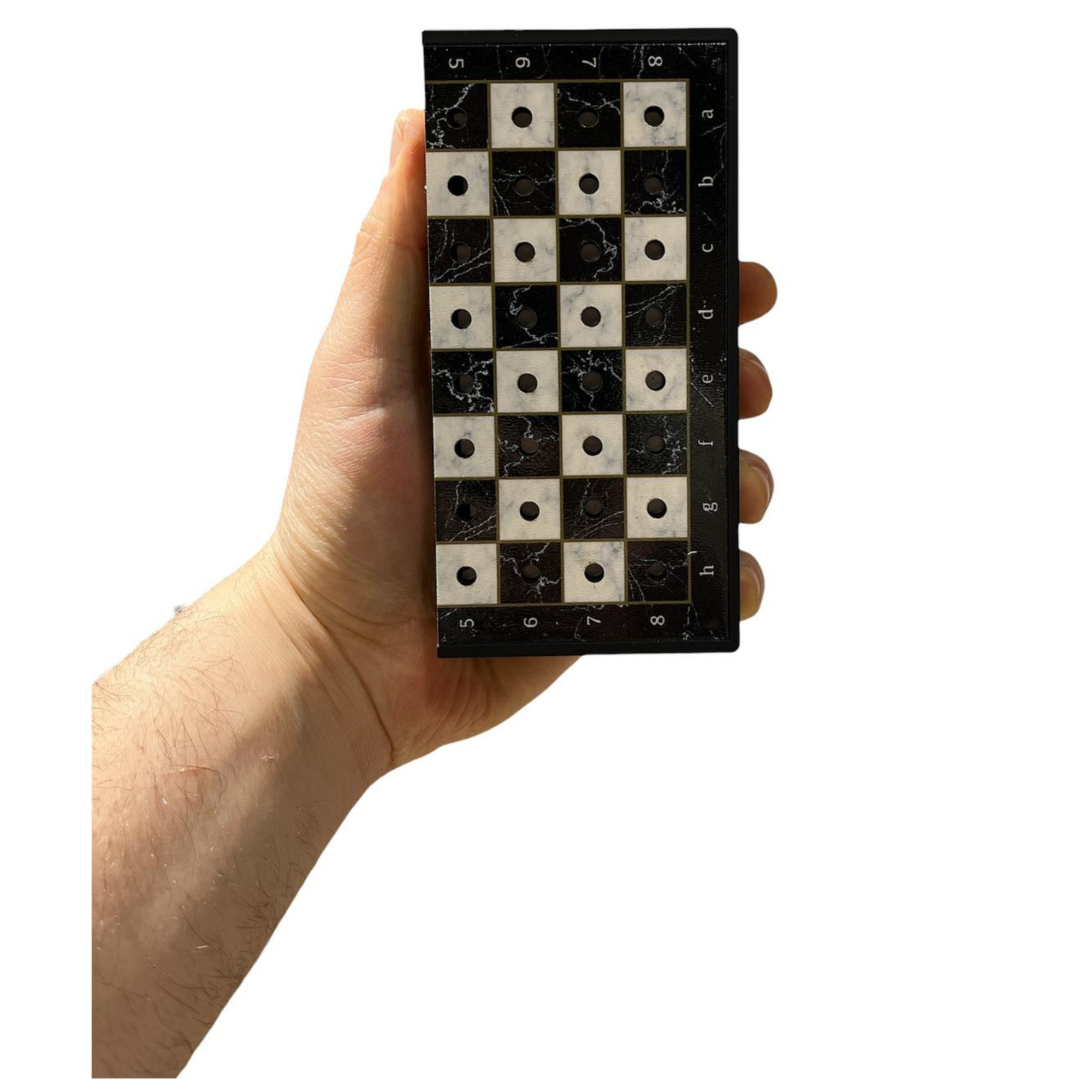 GiftHome Pocket Serisi Küçük Boy Antik Mermer Desenli Kutulu Klasik Satranç Takımı (13,5 X 13,5 cm.)