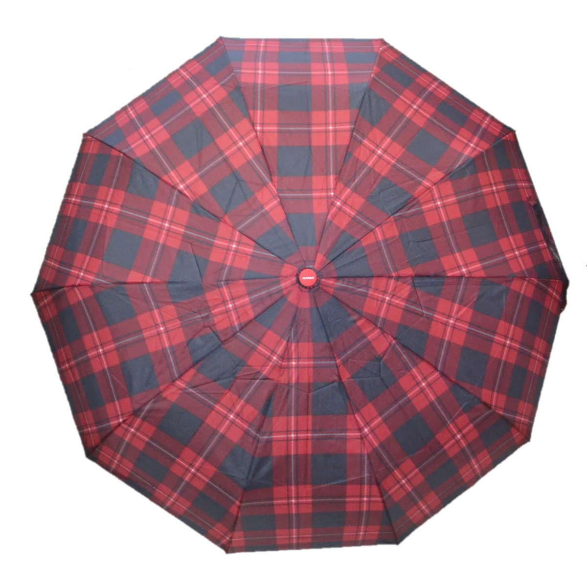 GiftHome Yarı Otomatik, 10 Telli, Rüzgara Dayanıklı, Kadın  Şemsiye, Ekose Desen-4