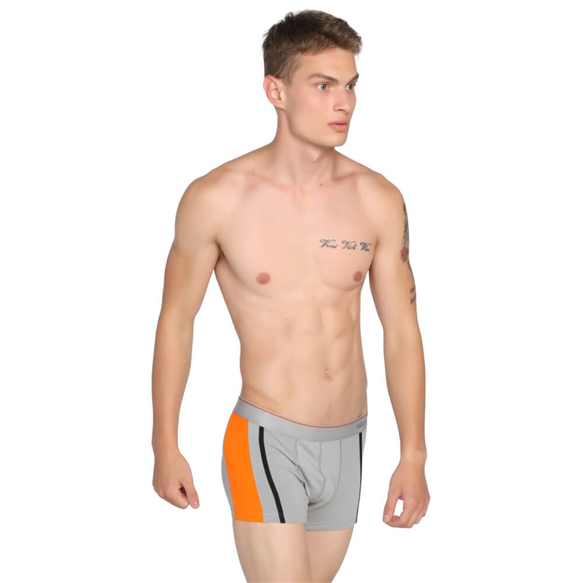 ISSORIA Erkek Boxer 3'lü Kutu Tip:2 (Gri-Lacivert-Beyaz)