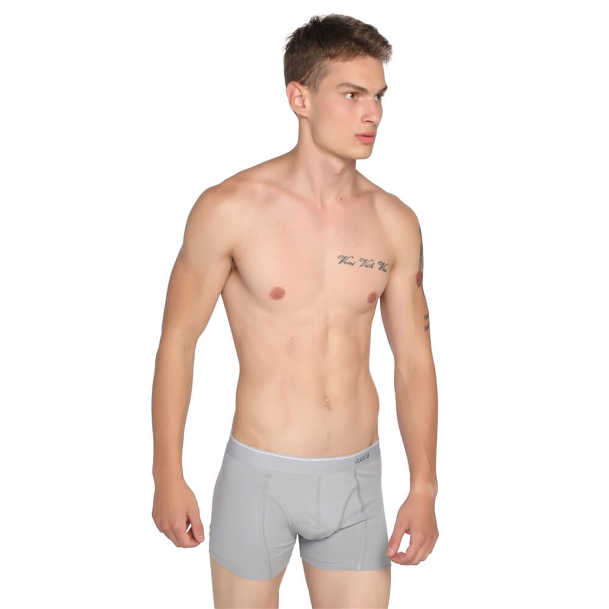 ISSORIA Erkek Boxer 3'lü Kutu Tip:4 (Gri-Siyah-Beyaz)