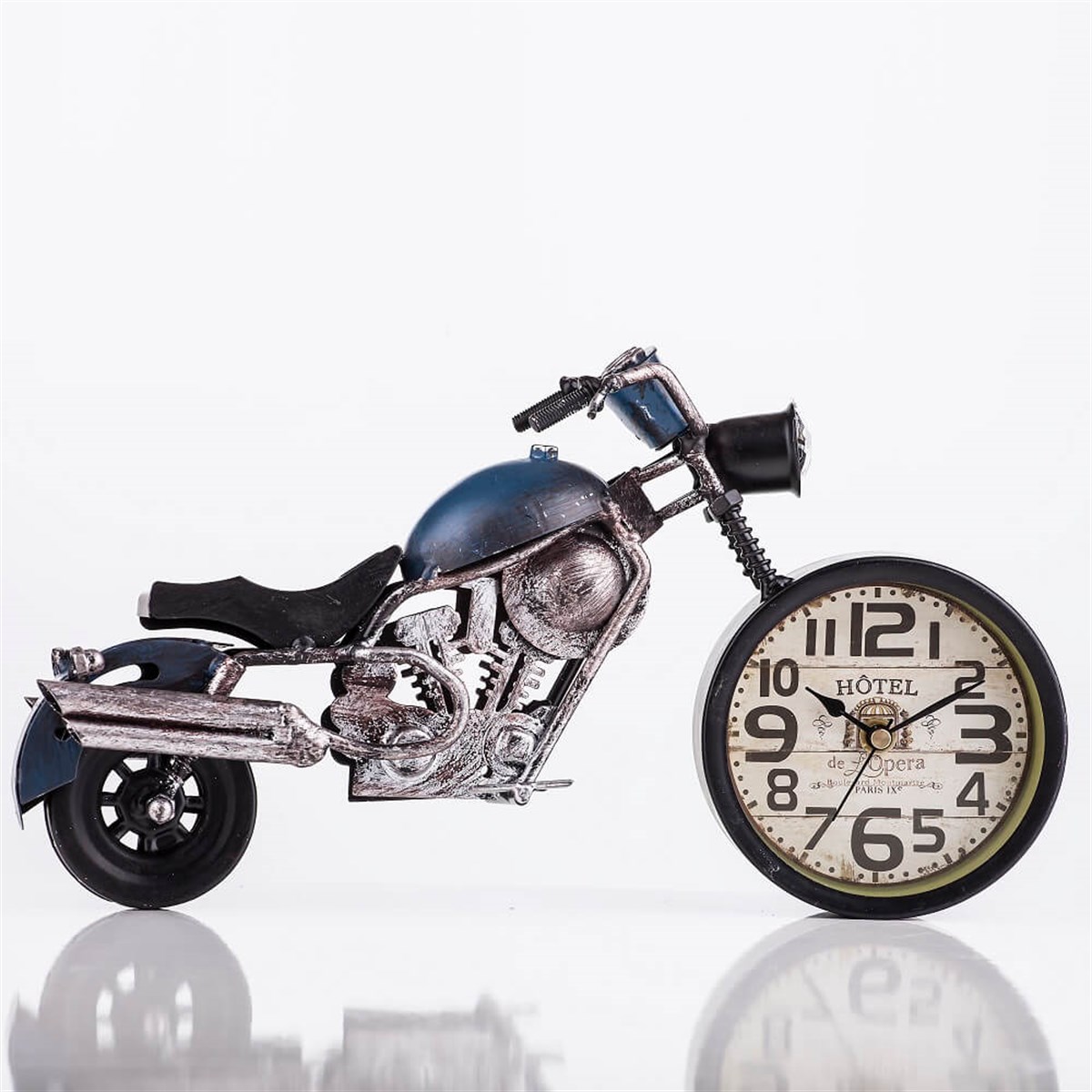 Metal Motosiklet Maketli Masa Saati