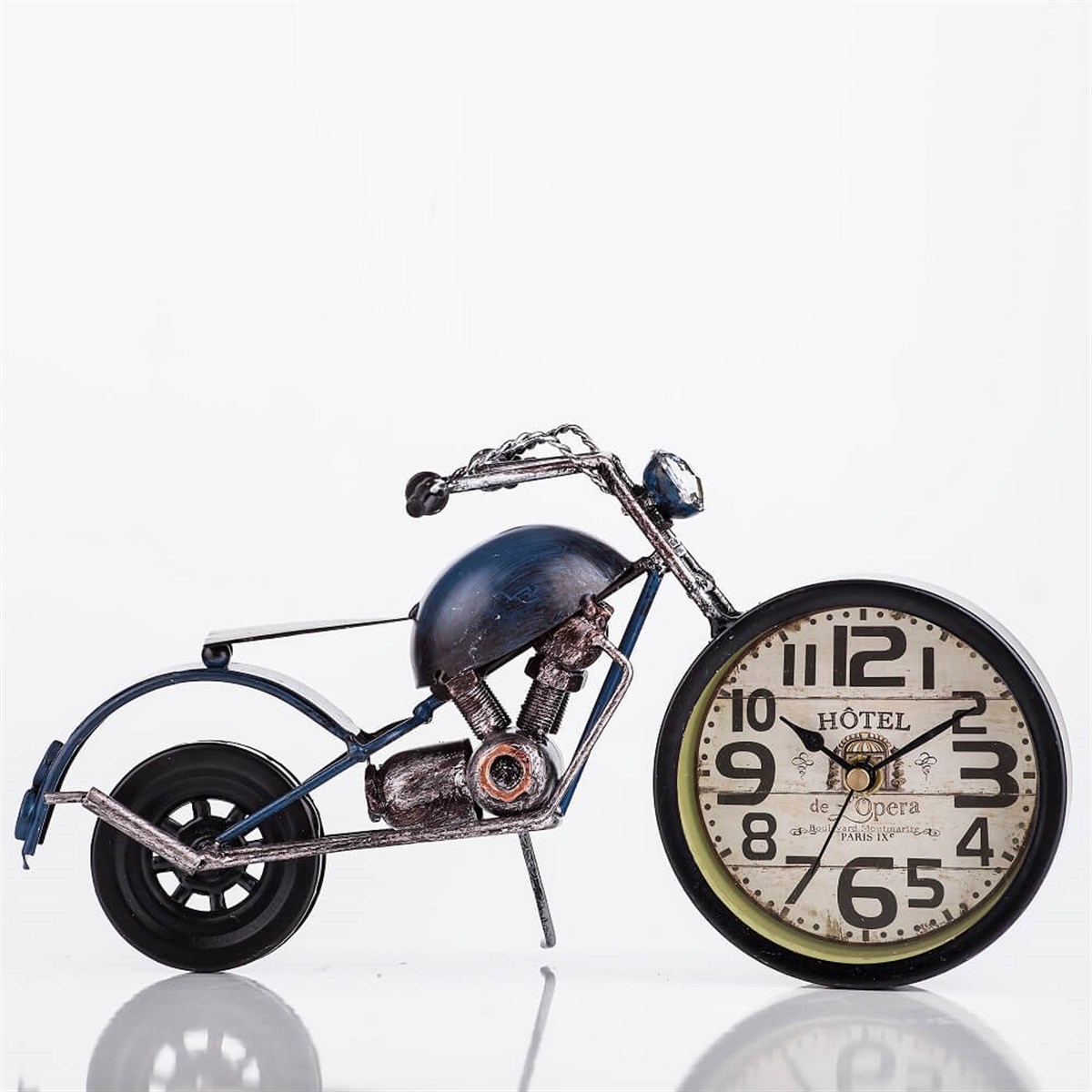 Metal Motosiklet Maketli Masa Saati