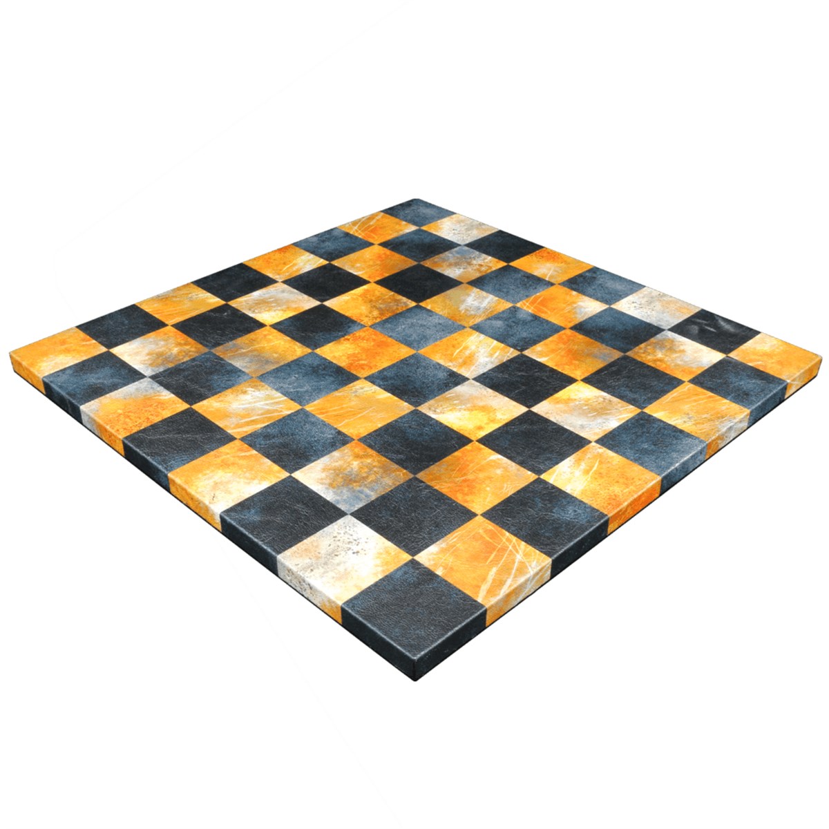 (Sadece Tahta İsteyene) Ateş-Siyah, Deri Kaplama, MDF, Ahşap Satranç Tahtası (37x37 cm)