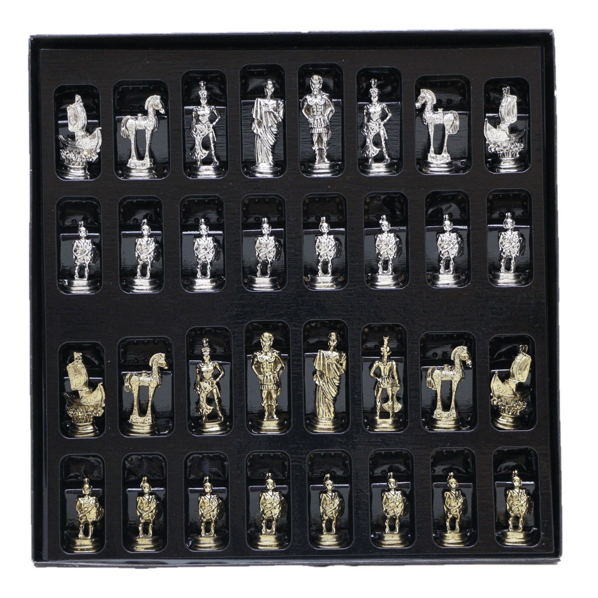 Küçük Metal Parlak Truva Figürlü Satranç Taşı