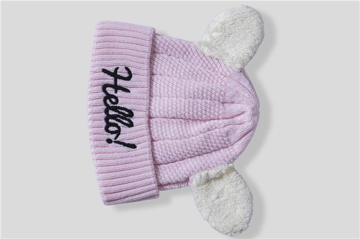 Baskılı Açık Pembe Bere