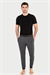 Erkek Antrasit-Melanj İki İplik Slim Fit Uzun Alt