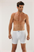 Erkek Beyaz Penye Ribana Cepli Şort Boxer