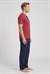 Erkek Bordo Battal Yarım Kol Pijama Takımı